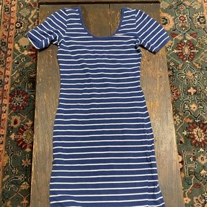 Forever 21  Blue and White Striped T-shirt Dress
